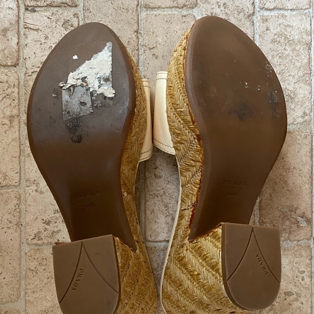 New: Prada Platform Slides Espadrille Sandals - image 7